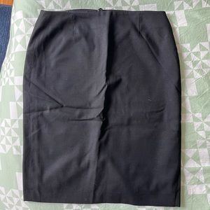 Loro Piana Stretch Wool Pencil Skirt, Black 12